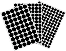 3 Sheets 290 Pcs Screw Hole Cover Stickers, 12 Mm/15 Mm/21 Mm Black Screw Covers