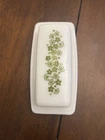 Pyrex Corelle Crazy Daisy Spring Blossom Butter Dish Vintage Green, 1/4 Pound