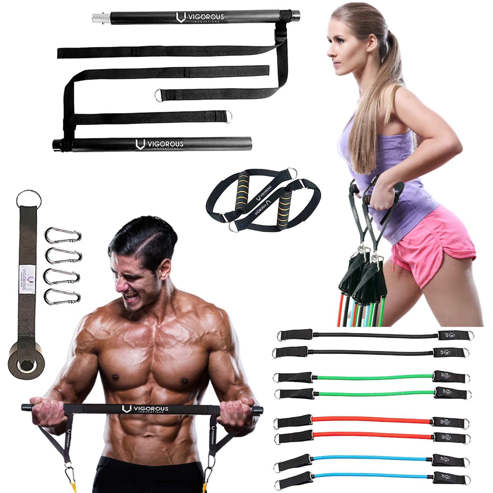 Vigorous VI Portable Resistance Band Set Workout Bar Kit Pilates Home Yoga Gym
Opens in a new window