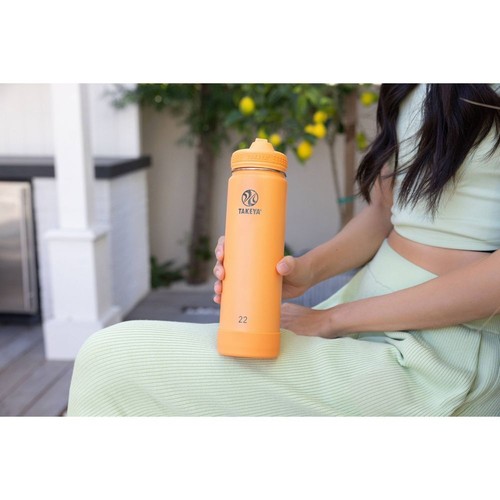 Takeya 22oz Actives Insulated Stainless Steel Water Bottle With Straw Lid Takeya 22oz Actives Insulated Stainless Steel Water Bottle With Straw Lid