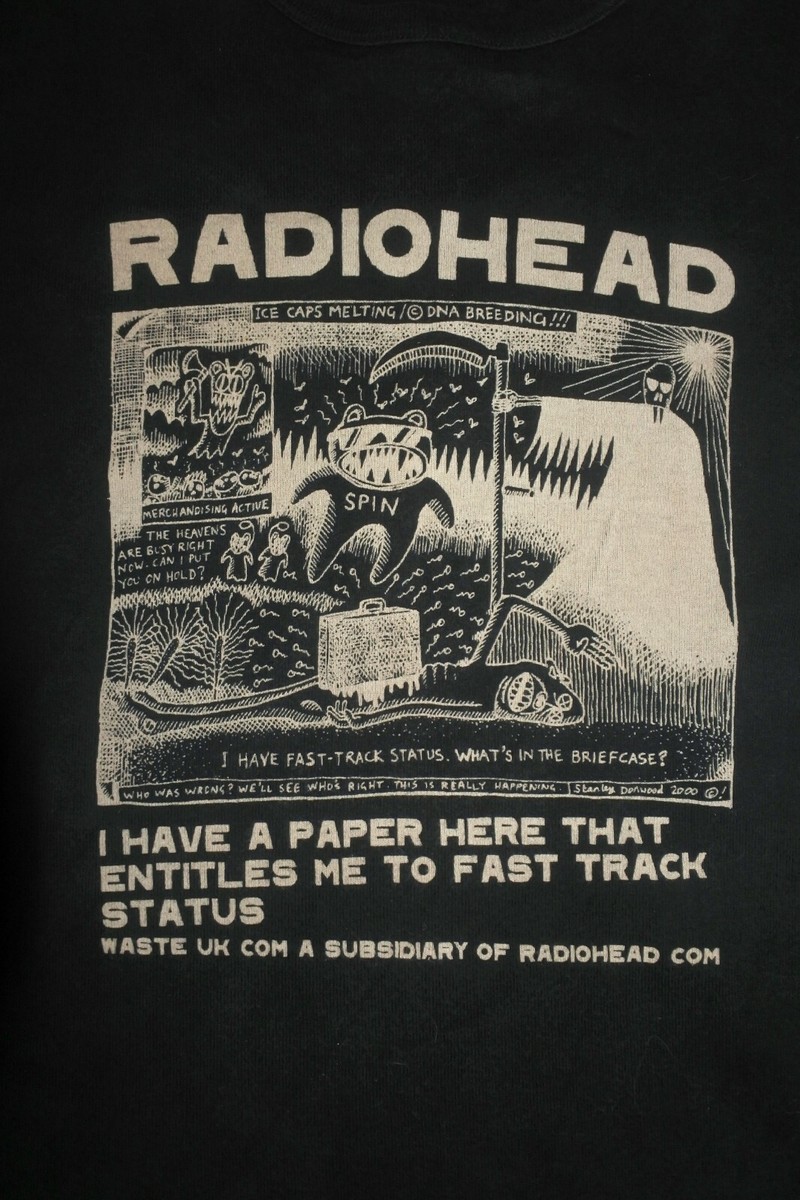 RADIOHEAD RARE! L/S BLACK SHIRT STANLEY DONWOOD ART 2000 MADE BY