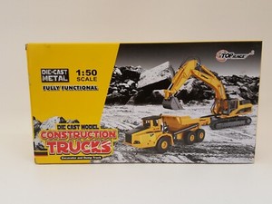 Top Race Tracteur Excavatrice Métal Moulé 1:40 – Pelle Mécanique Jouet Réaliste TR-211D | Collection & Jeu