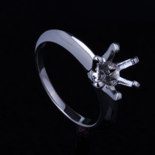 ENGAGEMENT WEDDING RING ROUND CUT 7.5MM SOLITAIRE 925 STERLING SILVER SEMI MOUNT