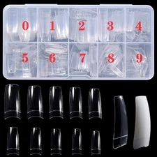 500Pcs/Box Clear Nail Tips ABS French Half Cover Nails Tips For Salon Extension