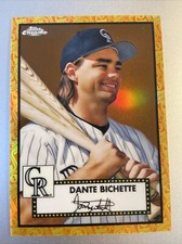 2021 Topps Chrome Platinum Orange & Yellow 70th Refractor Dante Bichette #d /25