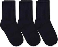Jefferies Socks L94844 Boys 2 Pack Navy Ribbed Crew Dress Socks Size Small