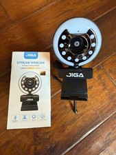JIGA Streaming Webcam with Dual Microphone 1080P Adjustable Right Light