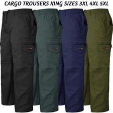 Big Size Mens Cargo Combat Trousers Pants Plus Size Work Cotton 4XL 5XL 6XL