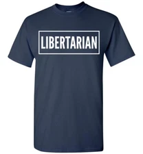 Libertarian T-Shirt (White Box), Men Women Youth Kid Tank Long Tee