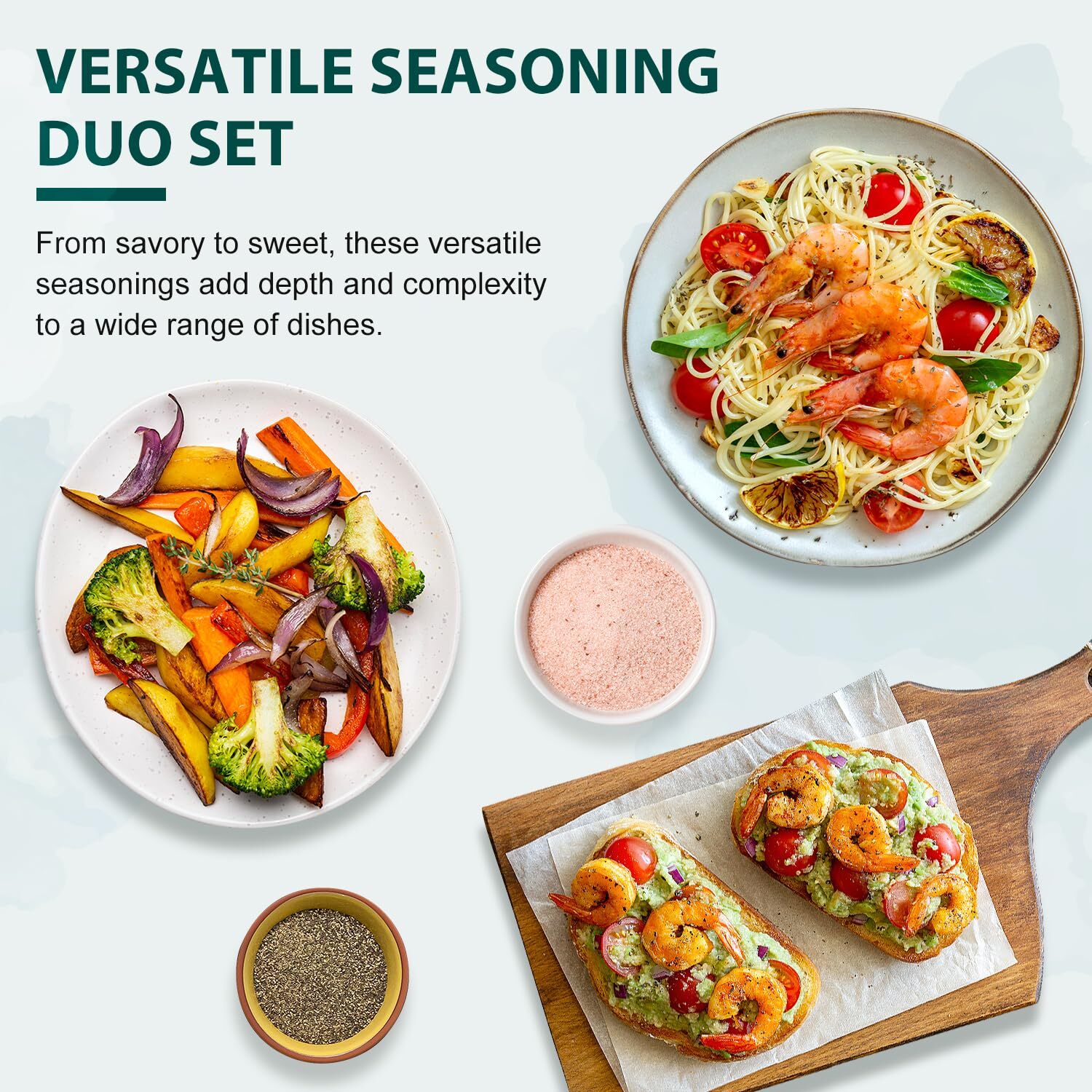 Himalayan Pink Salt Fine 39 oz+Ground Black Peppercorns 18 oz for Grinder Refill