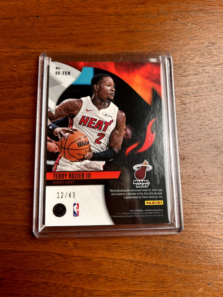 2023-2024 Panini Phoenix - Terry Rozier III Fire Fabrics Yellow /49 - Image 2 of 2