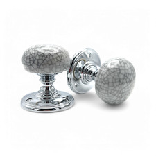 DK34MCCP Carlisle Brass Delamain Blue Crackle Porcelain Mortice Knobs (Pair)