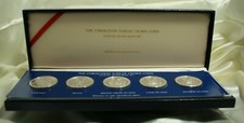 1978 Three country, 5pc Coronation Jubilee Crown Proof Set.  4oz ASW