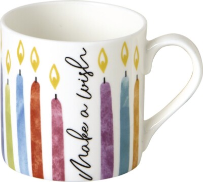 Porzellan-Tasse''Birthday Wish''Geburtstag Kerzen Geschenk? 0,35l Becher*BoneChina