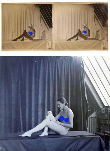 photo NEGATIF verre NUDE EROTIC c. 1920 / 13 x 6 cm / risque sexy nude / 80