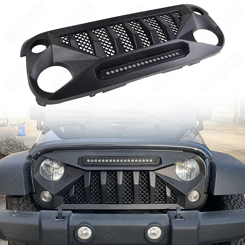 07-18 Jeep Wrangler JK Black Mars Grille with LED Off-Road Lights