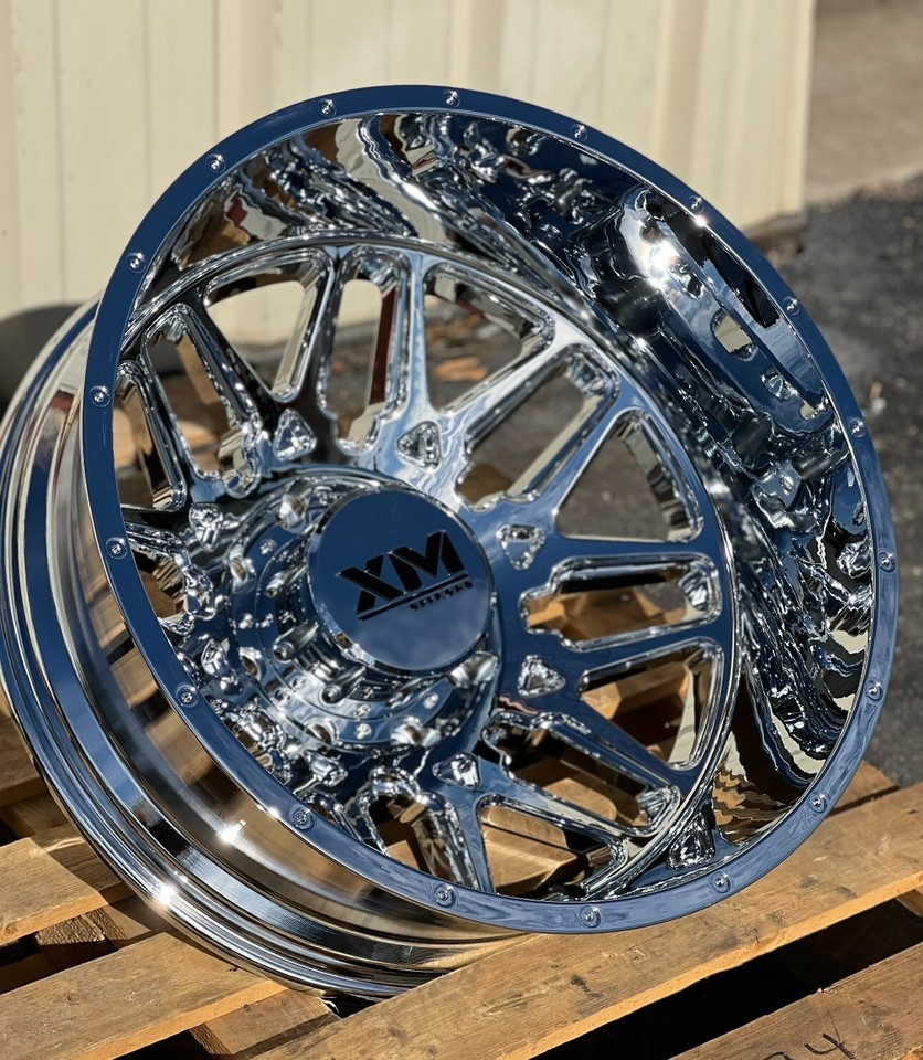 24'' inch Xtreme Mudder XM 900 Chrome Dually Wheels 8X165 GMC RAM 3500 ...