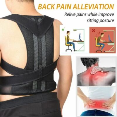 Lumbar Posture Corrector Spine Back Support Waist Brace Pain Relief Slim Belt US