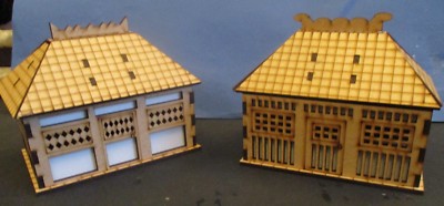 2x 28mm Orientalisches Gebäude Samurai Ninja Ehrenprüfung Landschaft Bauset 4
