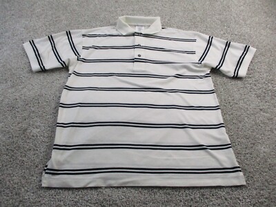 Outer Banks Reserve Golf Polo Shirt Mens  Casual Striped White NavyMEDIUM NWOT