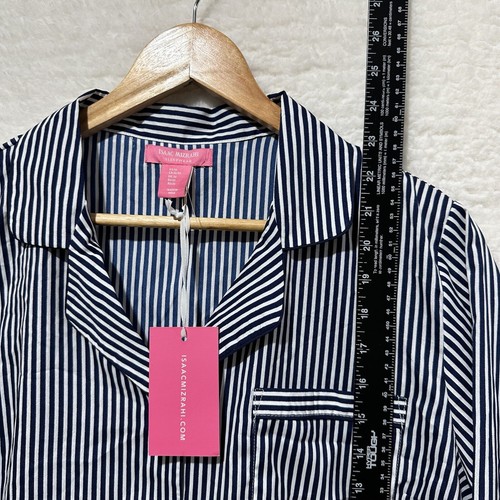 ISAAC MIZRAHI WOMEN’S PAJAMAS PJ SLEEPWEAR SET SHORT BLUE WHITE STRIPE SZ M NWT - Picture 6 of 14
