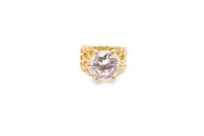 Gold Plated Sterling Silver 925 Cubic Zirconia Ring Size 6.25 L8