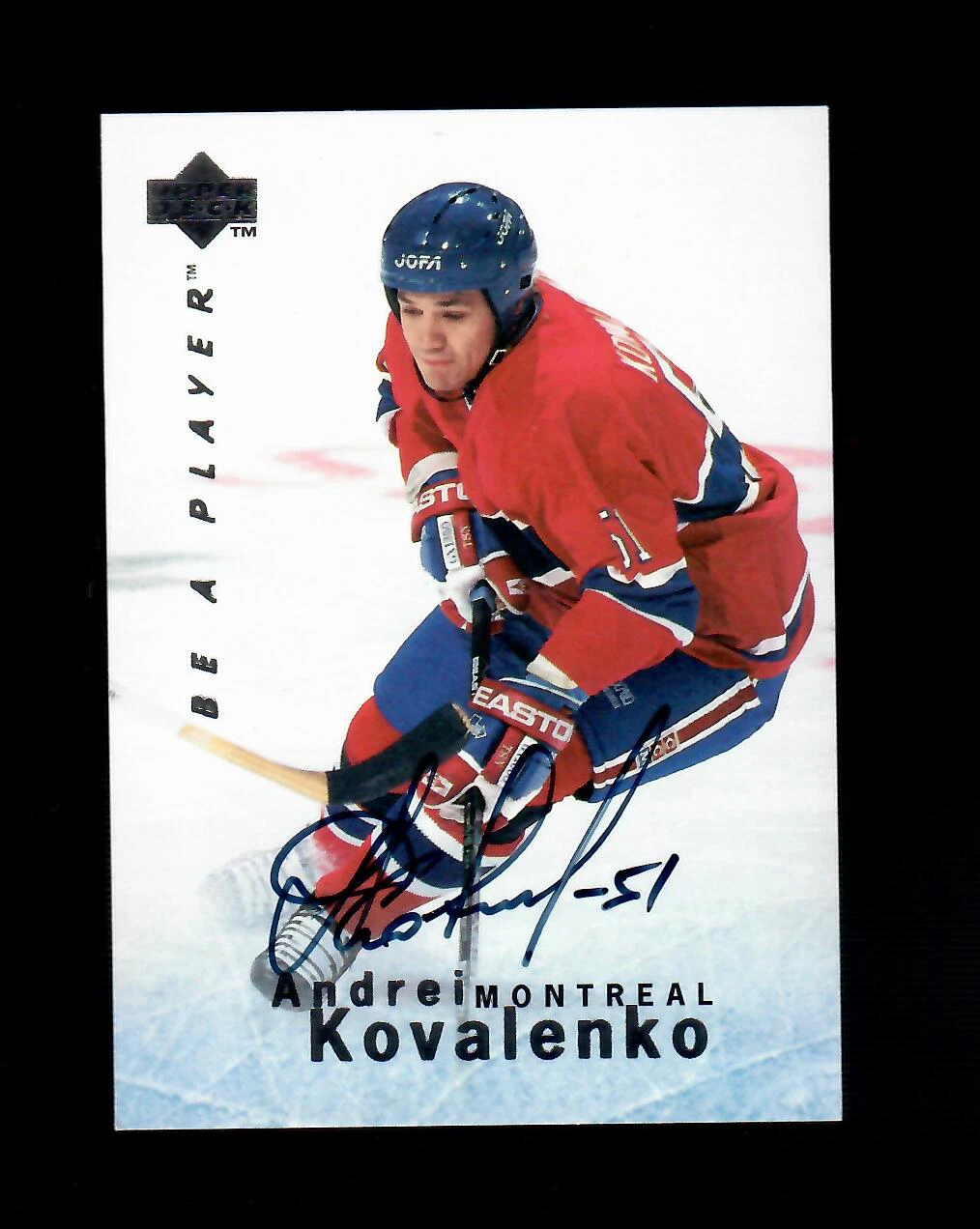 1995-96 UPPER DECK BE A PLAYER AUTOGRAPHED # S118 ANDREI KOVALENKO NICE CARD