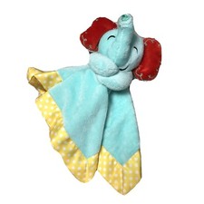Fisher Price Elephant Baby Security Blanket Aqua Blue Red Yellow Polka Dot Lovey