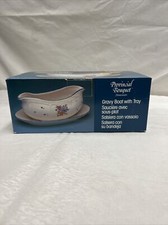 Provincial Bouquet Gravy Boat & Underplate Floral Print