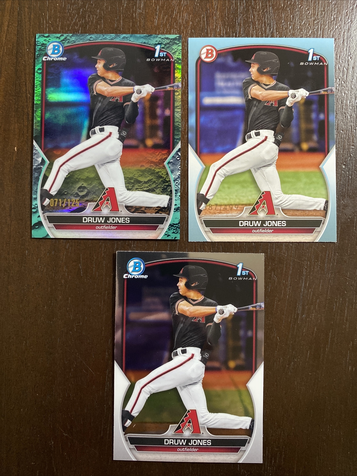 2023 Bowman Chrome Prospects 1st Druw Jones Aqua Lunar Crater 71/125 #BCP-25