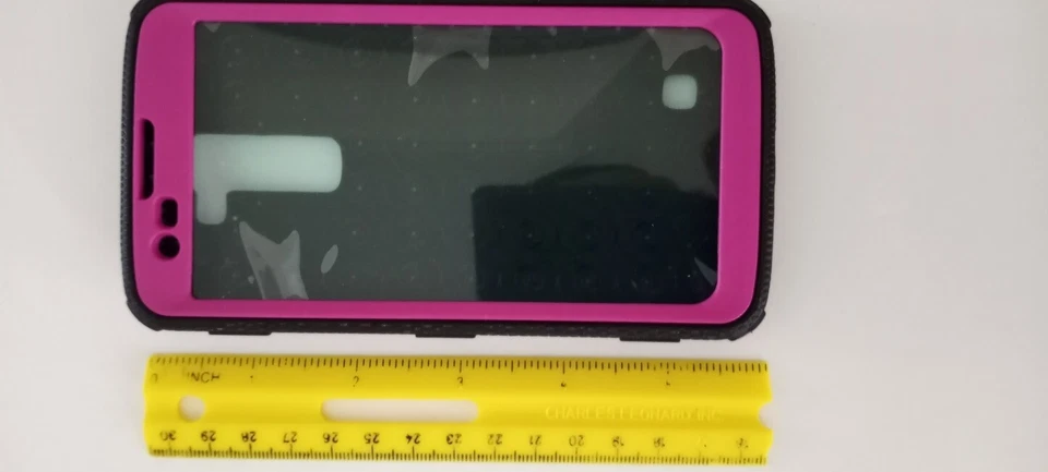 Cubierta Protector Teléfono Completo LG Medida 3" x 6" Rosa y Negro Serie Aegis Foto 4 de 4