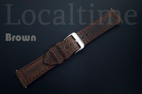 Premium Quality Smooth Italian Suede Calf Leather Watch Straps 20-24mm 5 Colours - Picture 10 of 14