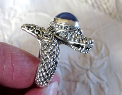 Tansanit Drachen Ring / Größe 11,5 / 925 Sterling Silber / 5,5 kt, 12,6 Gramm - Bild 5 von 7