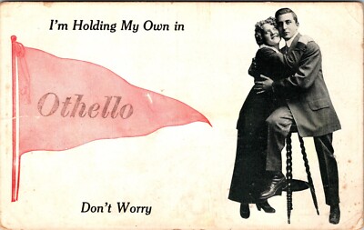  I'm Holding My Own In Othello, WA Don't Worry 1912 Humor Antique Postcard L353