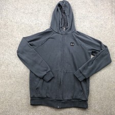 Under Armour Hoodie Men Small Black Full Zip Hooded Pullover Sweatshirt