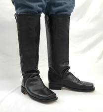 Black Leather Knee Boots - Historical Reenactment, Civil War, Old West - Size 6