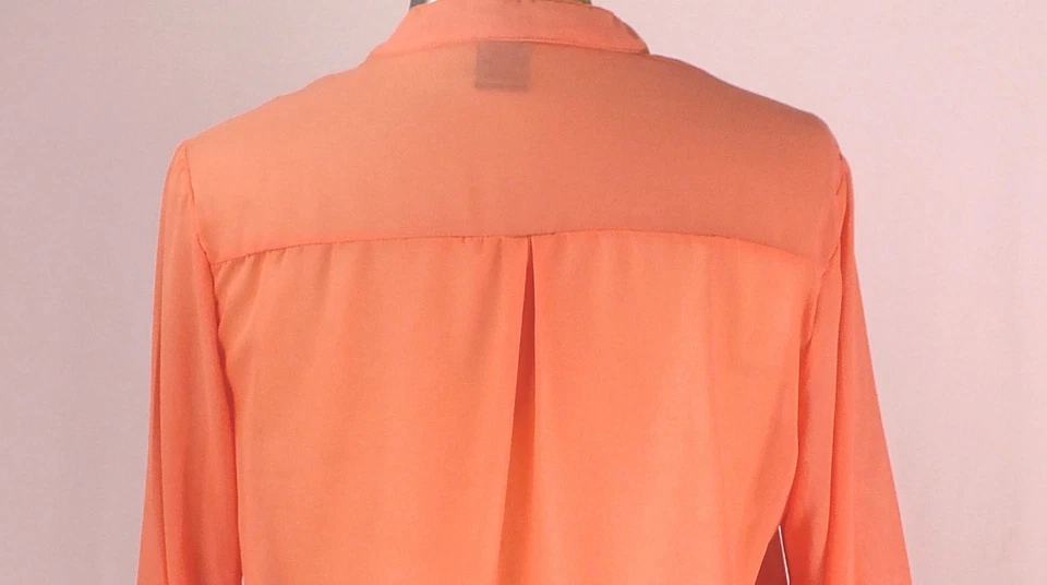 NWT Jonathan Martin Orange Plus Size 3X Top Blouse Mandarin Neck Camp Sleeve - Image 4 of 4