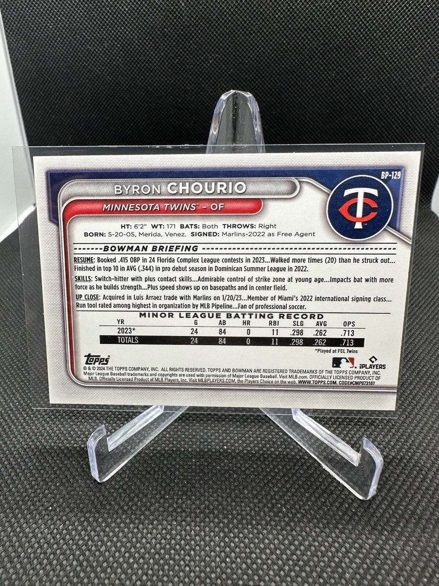 Byron Chourio 2024 Bowman 1st Paper Minnesota Twins | eBay