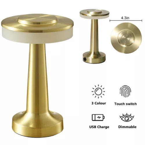 Dimmbar Akku Tischleuchte Touch Tischlampe LED Lampe USB Innen & Außen Kabellos - Bild 7 von 15