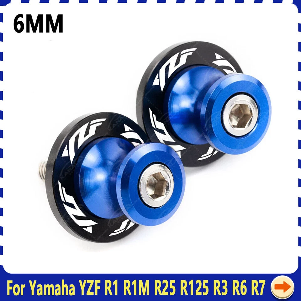 NEW For Yamaha YZF R1 R3 R6 R7 R125 M6 CNC Swingarm Slider Spools Stand Screws - Изображение 2 из 4