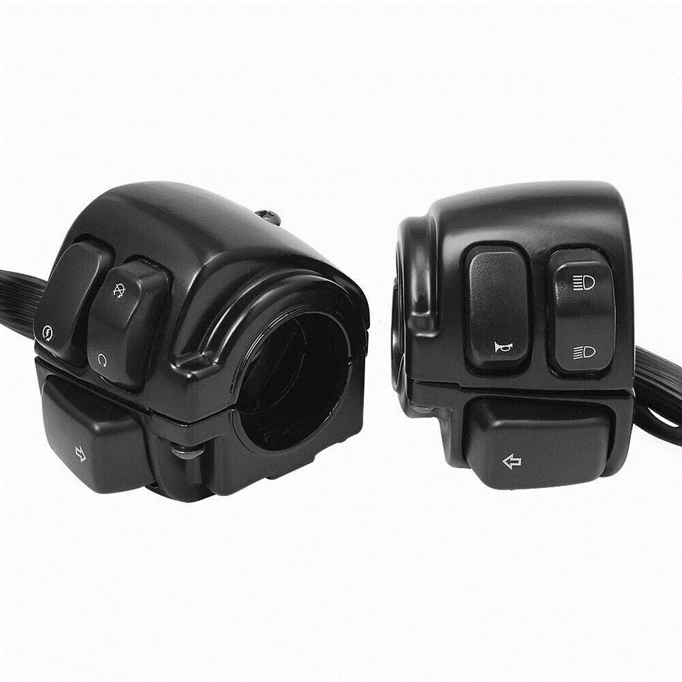 Interruptores de control de manillar de 1" + arnés de cableado para Harley Sportster Dyna 96-12 Foto 4 de 4