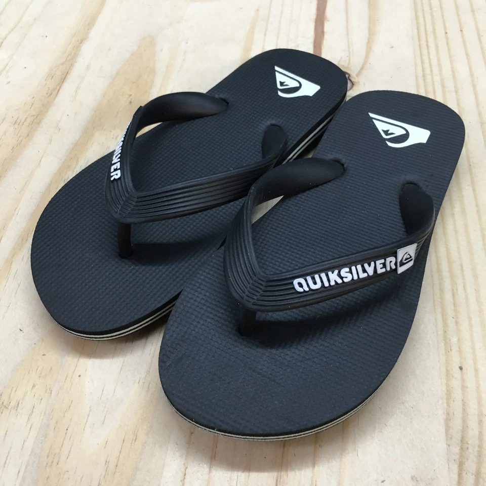 Sandalias Quick Plateadas Niños 13 Niños Molokai Core Chanclas Sin Cordones Goma Negra Foto 3 de 4