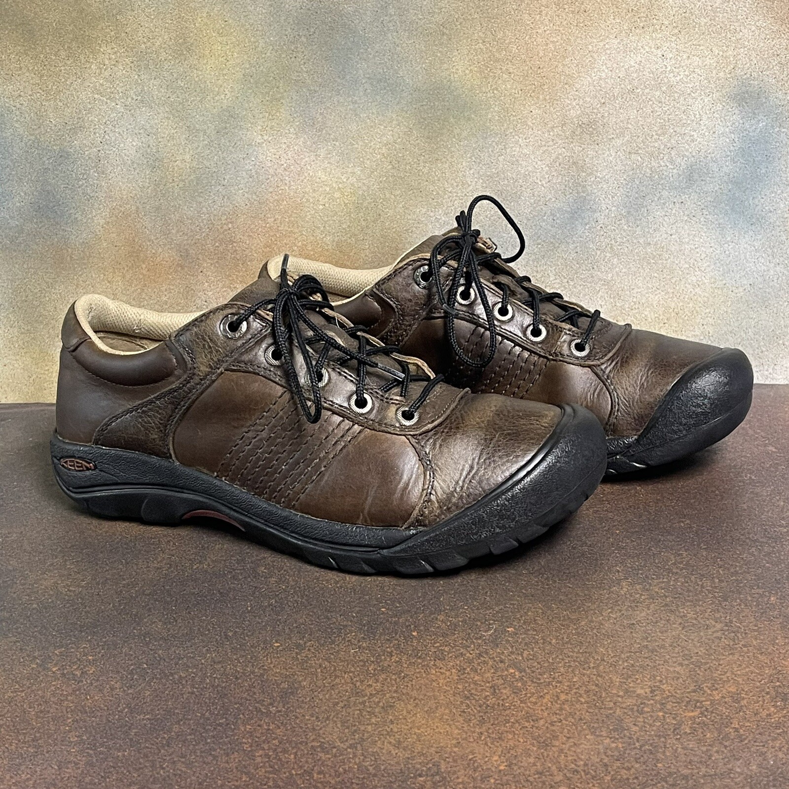 Scarpe da trekking KEEN classiche in pelle marrone da uomo taglia 10M