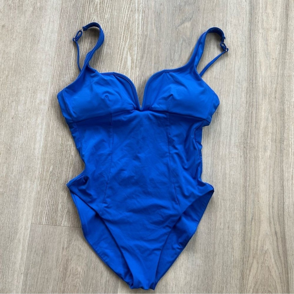 BECCA Color Code V-Wire One-Piece Swimsuit ultra marine blue