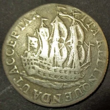 Certificate of Authenticity Silver 1775 Colonial New York Ship Shilling Zeeland