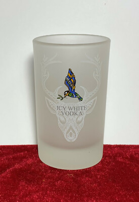 Mongolian Vodka ''Eden'' glass shot Collectable Rare Ice White Vodka