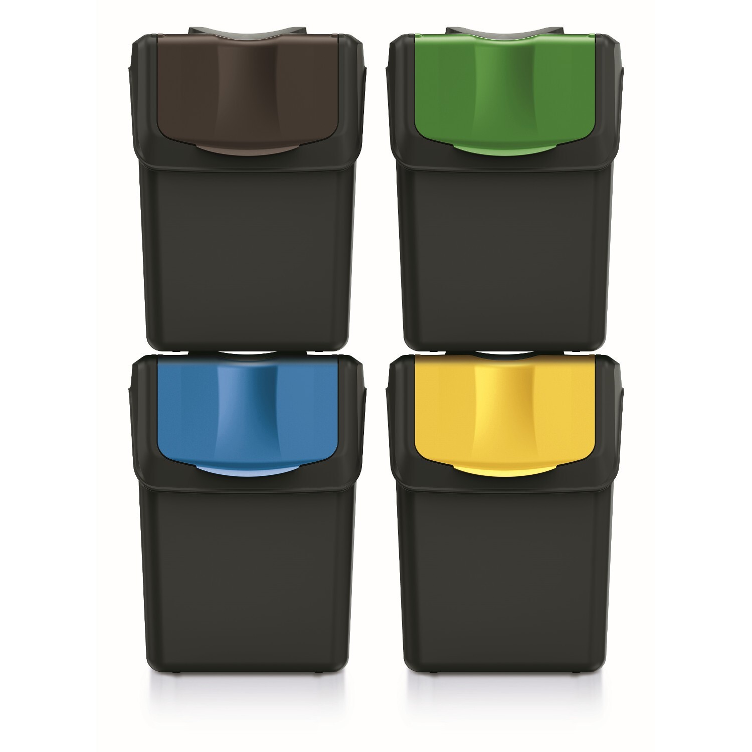 Poubelle de tri selectif Keden Sorti Box noire 4x20L pour recyclage