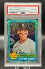 2025 Topps Heritage Aaron Judge #380 Chrome Aqua Sparkle Refractor PSA 10