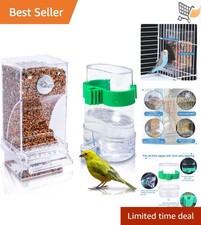Automatic Acrylic Bird Feeder Water Dispenser for Parrots Lovebirds Finches