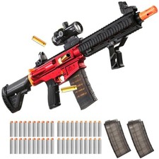Red Electric Automatic Foam Dart Blaster Toy with Shell Ejection Red